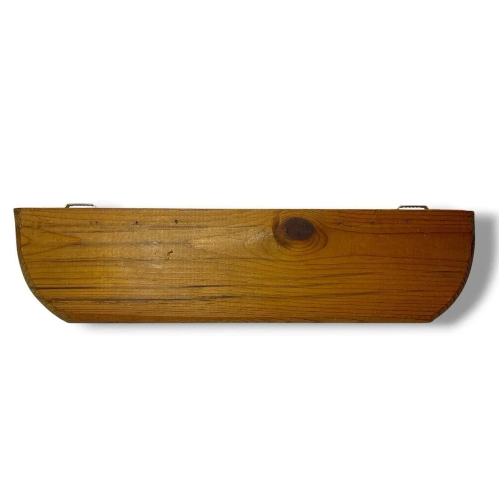 Wood Wall Shelf With Heart Cutout, Pegs Country Farmhouse Cottagecore Decor 14.5